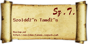 Szoldán Tamás névjegykártya